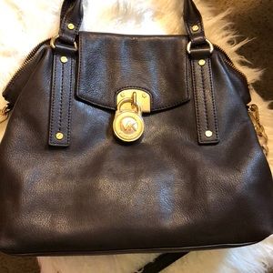 MICHAEL KORS dark brown leather tote purse 👜